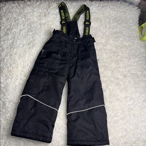 4T XMTN Kids Black Snow Pants with Suspenders zip pockets EUC